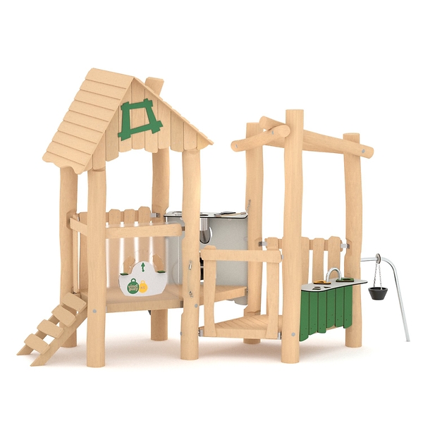 Spielhaus auf zwei Ebenen, Robinia, U3 Spielhaus auf zwei Ebenen, Robinia, U3