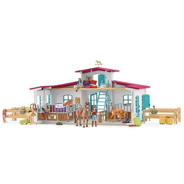 Pferdestall, Pferdeboxen, Pferdefiguren, Stall-Spielset, Tierfiguren