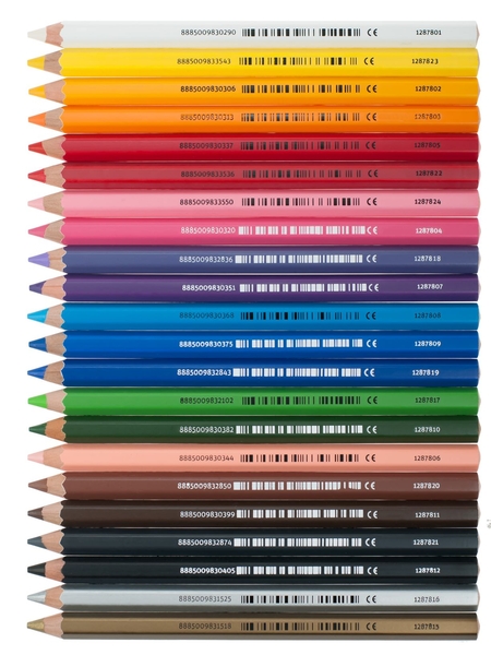 edu³ PRIME Jumbo Hex Sechskant-Buntstifte, 12 Stück, Farbe wählbar