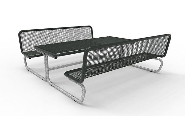 Garnitur, Gartenmöbel, Sitzbank, Metallrahmen, Gitterdesign