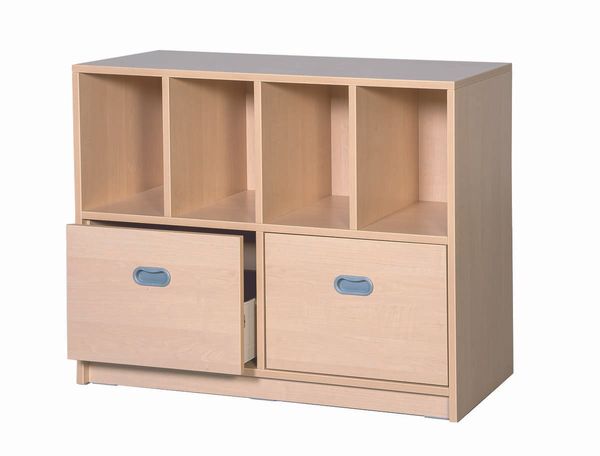 Holzregal, Aufsatzregal, Schubladen, Kompaktregal, Aufbewahrung