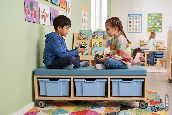 Kinderraum, Spielzeugwürfel, Geduldsspiel, Holzbox, aufbewahrung