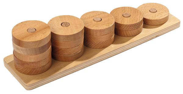 Holzspielzeug, Abakus, Holzscheiben, Lernspielzeug, Stäbe mit Scheiben