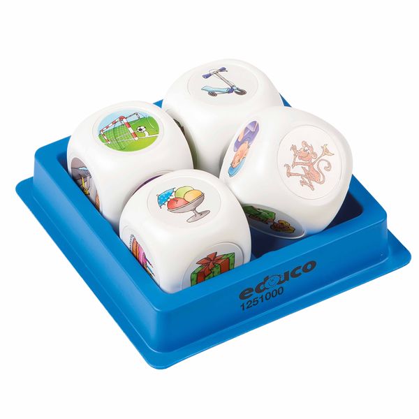 Würfel, Spielwürfel, Bildwürfel, Bunte Motive, Trockenhalt?