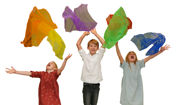 GOKI Jongliertücher (68 x 68 cm), farbig sortiert, 6 Tücher GOKI Jongliertücher (68 x 68 cm), farbig sortiert, 6 Tücher