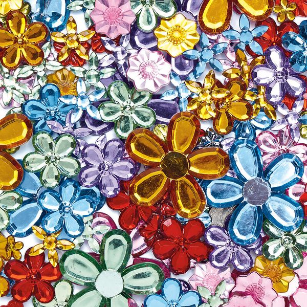 Schmucksteine Blumen, 300 Stück