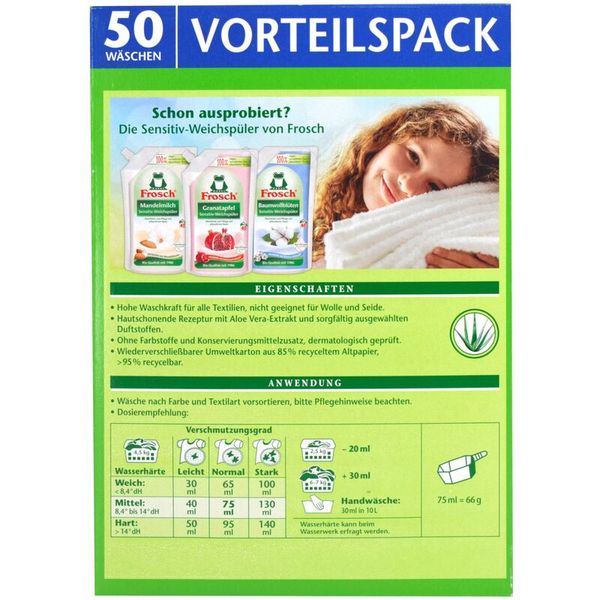 FROSCH Sensitiv Waschpulver Aloe Vera, 3 x 3.432 g