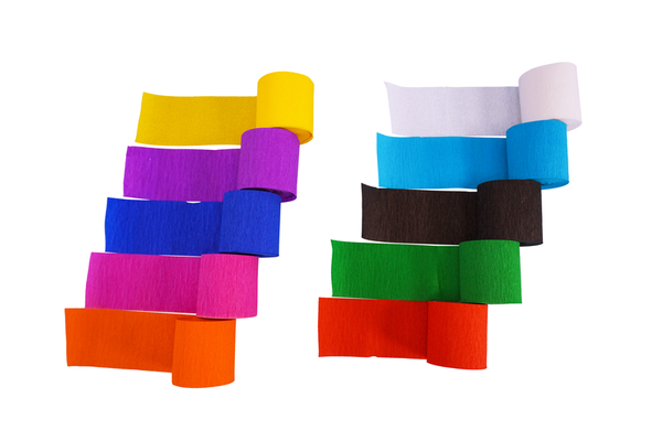 FOLIA Kreppband, 10 Rollen, farbig sortiert