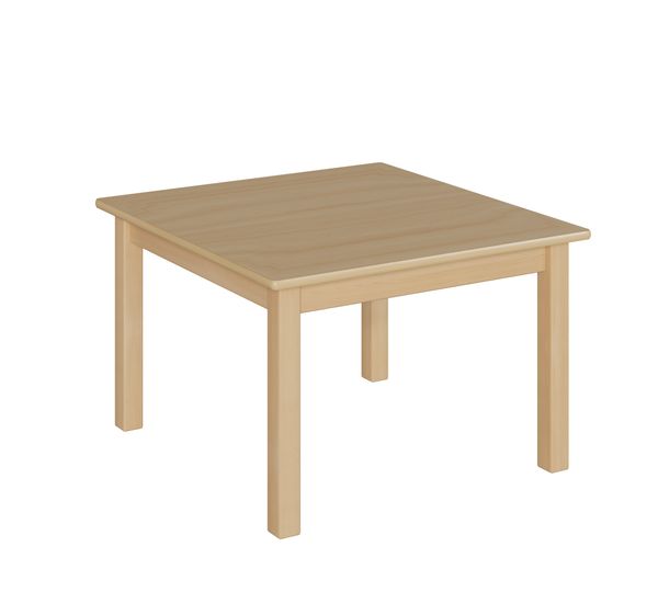 Quadrattisch, 80x80 cm Dekor Buche, Zarge, Tischbeine aus Holz