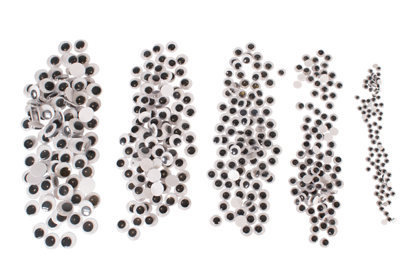 ELVIRAS Wackelaugensortiment rund und oval, 5 - 15 mm, 500 Stück