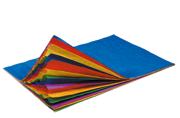 FOLIA Wabenpapier Regenbogenfarben, 34,5 x 49,5 cm, 5 Bogen
