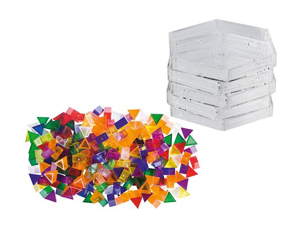 Geometrische Formen, Transparente Blöcke, Häuschen-Formkacheln, Stapelbox, Kunststoffteile