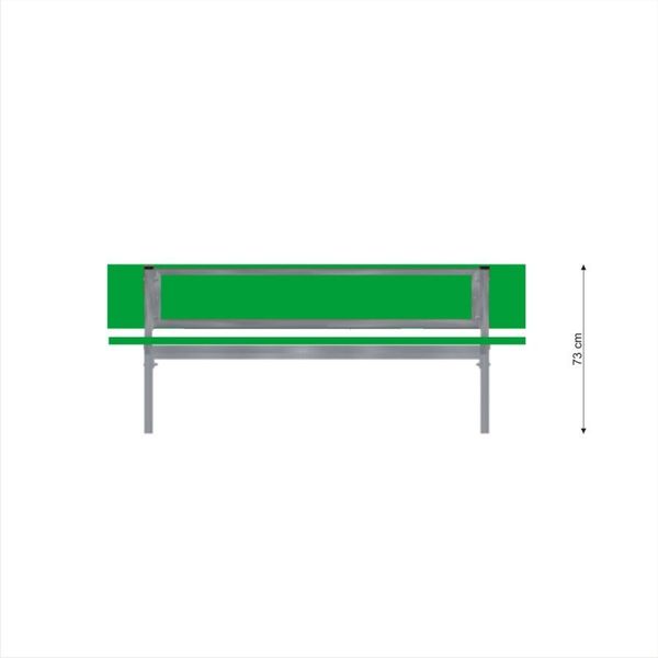 Bank, Bank, Grüne Platte, Stahlrahmen, Länge 73 cm