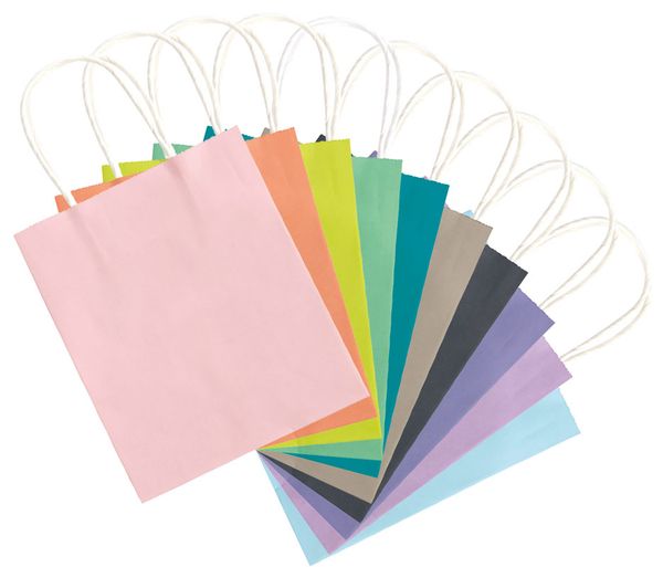 FOLIA Papiertüten M, Kraftpapier, farbig sortiert TREND, 20 Stück