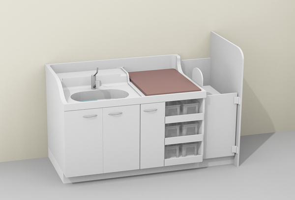 LOXOS Wickelkommode Standcreche 150 Bain mit fester Treppe, 220x90x90 cm  LOXOS Wickelkommode Standcreche 150 Bain mit fester Treppe, 220x90x90 cm