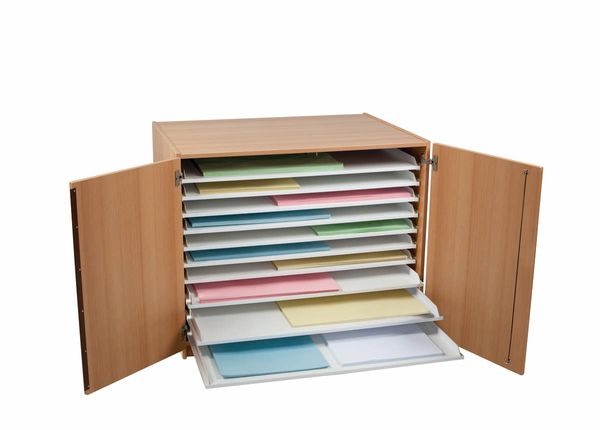 A4 Ordner, Mehrfachfach, bunte Register, Ablage-Schrank, Holzkabinet