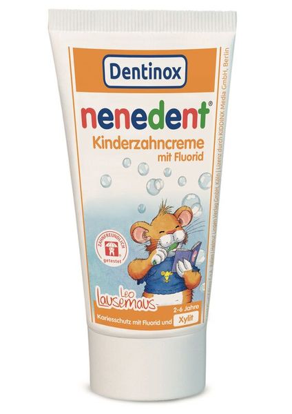 Zahnpasta, Kinder, Zahncreme, Fluorid, Motiv Maus