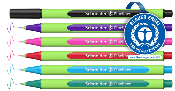 Schneider Fineliner Line-Up, 6er Etui, farbig sortiert, Farbe wählbar