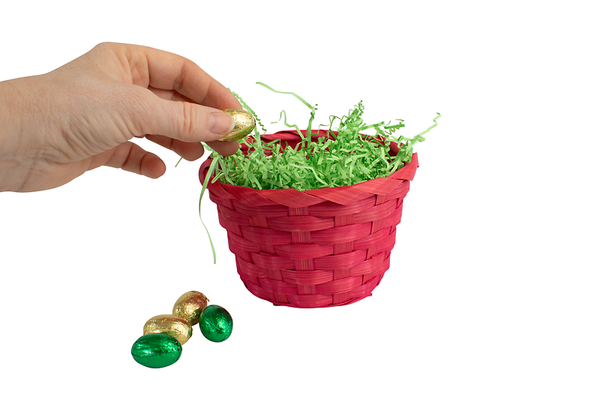 Bastkorb bunt, 6 Stück Bastkorb bunt, 6 Stück