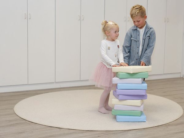 KITAEINKAUF Sitzkissen-Set, Kunstleder, Pastell, 10 Stück