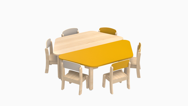 MATHOU Tisch-Stuhl-Kombination - 6 Stühle, 2 Tische trapezförmig, 10 Jahre Garantie MATHOU Tisch-Stuhl-Kombination - 6 Stühle, 2 Tische trapezförmig, 10 Jahre Garantie