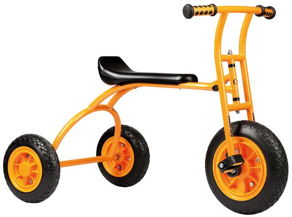 Dreirad, Kinderfahrzeug, Orange, Gummi Reifen, Sattel