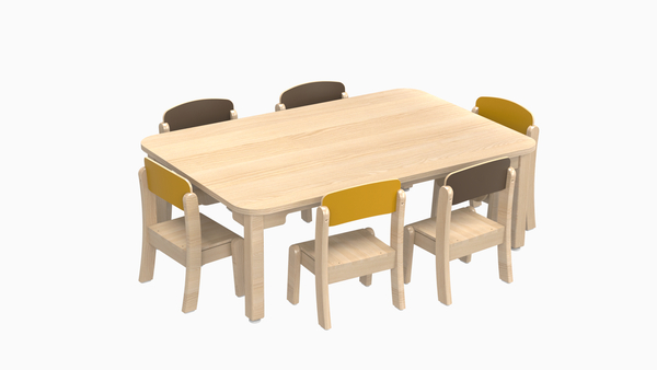 MATHOU Tisch-Stuhl-Kombination - 6 Stühle, 1 rechteckiger Tisch (B:120 cm), 10 Jahre Garantie MATHOU Tisch-Stuhl-Kombination - 6 Stühle, 1 rechteckiger Tisch (B:120 cm), 10 Jahre Garantie