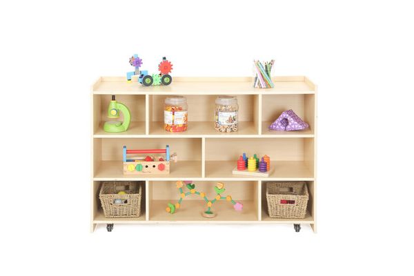 Regalschrank mit Rückwand, 8 Fächer, H: 80 cm