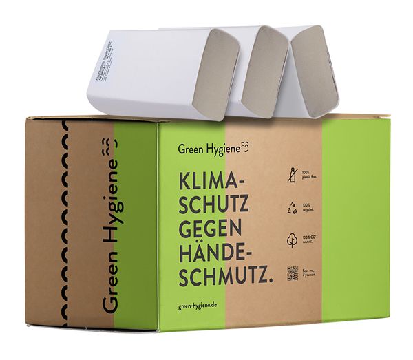 GREEN HYGIENE Vorratspack CO2 neutralisiertes Handtuchpapier 1-lagig, FALK, natur, V-Falz, 25x23 cm, 2x5.000 Blatt GREEN HYGIENE Vorratspack CO2 neutralisiertes Handtuchpapier 1-lagig, FALK, natur, V-Falz, 25x23 cm, 2x5.000 Blatt
