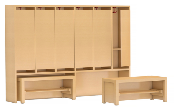 Schrank-System, Wandgarderobe, Holz, Modulares Möbel, Abstellfläche