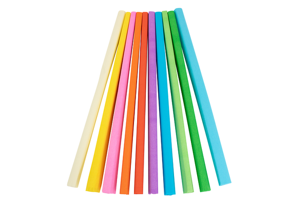 ELVIRAS Krepppapier Pastellmix, 10 Rollen bunt sortiert