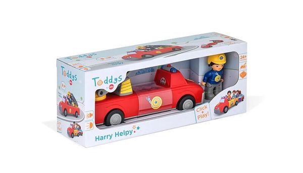 Spielzeugauto, rotes Auto, Polizeiauto, Playset, Fahrerfigur