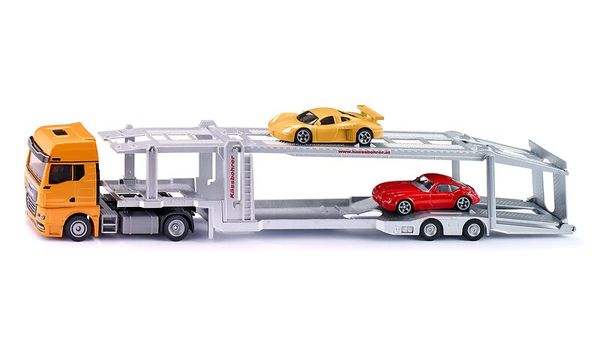 Lastwagen mit Auto-Verladeanhänger, Auto-Transporter, Auto-Carrier, Modellauto-Transporter, Fahrzeug-Transporter