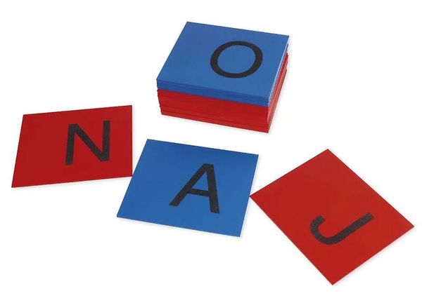 Sandpapier-Buchstaben, Set mit 59 Groß- und Kleinbuchstaben