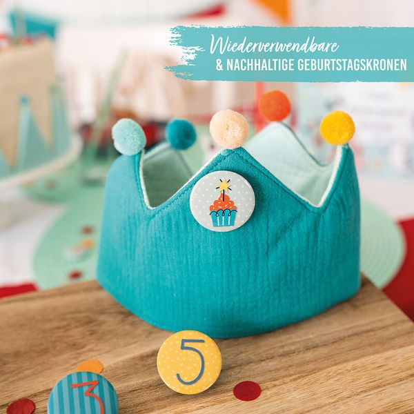 Torte, Krone, Kinderparty, Pompoms, Zahlenschilder