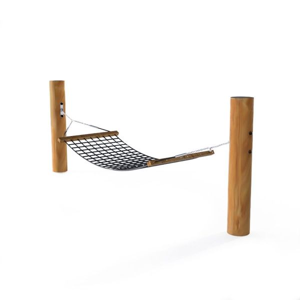 hängematte, netzhängematte, holzpfosten, außenset, schaukelhängematte