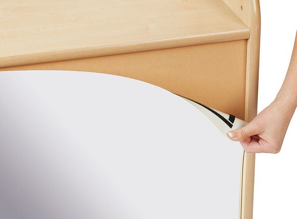 Aufbewahrungsschrank mit 6 Körben oder Boxen und Spiegelrückwand,  BxHxT 90 x 126 x 40 cm