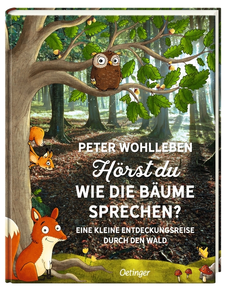 Holzbuch, Waldbuch, Tierillustrationen, Eule, Büchercover