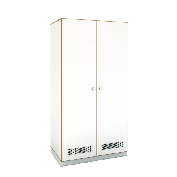 Schrank, Kleiderschrank, Zweiflügeliger Schrank, Weißer Schrank, Belüftungsgitter-Schrank