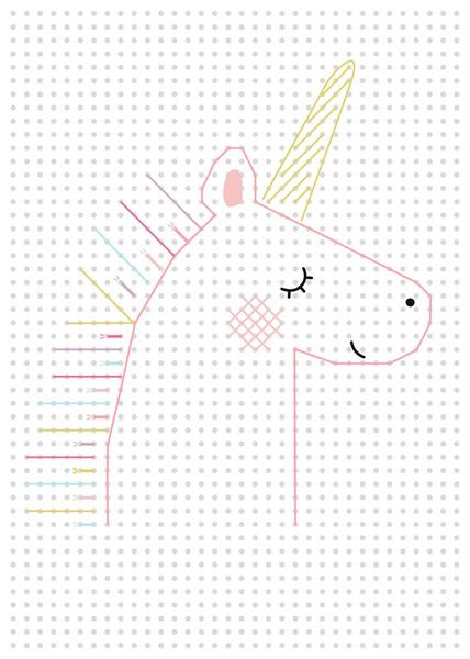 FOLIA Stickkarton Animals, weiß FOLIA Stickkarton Animals, weiß