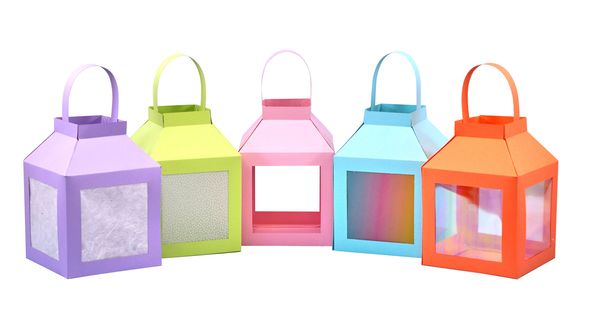 Laternen-Rohlinge, eckig, Pastell, 5 Stück Laternen-Rohlinge, eckig, Pastell, 5 Stück