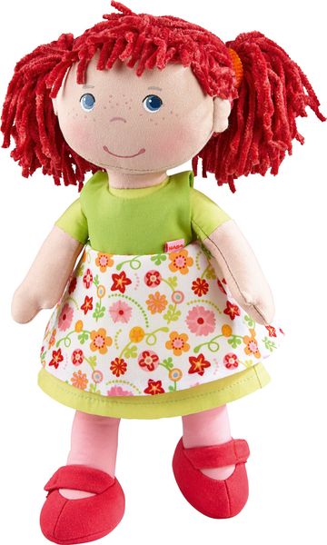 Puppe, Puppenfigur, Puppe mit Kleid, rote Haare, Stoffpuppe