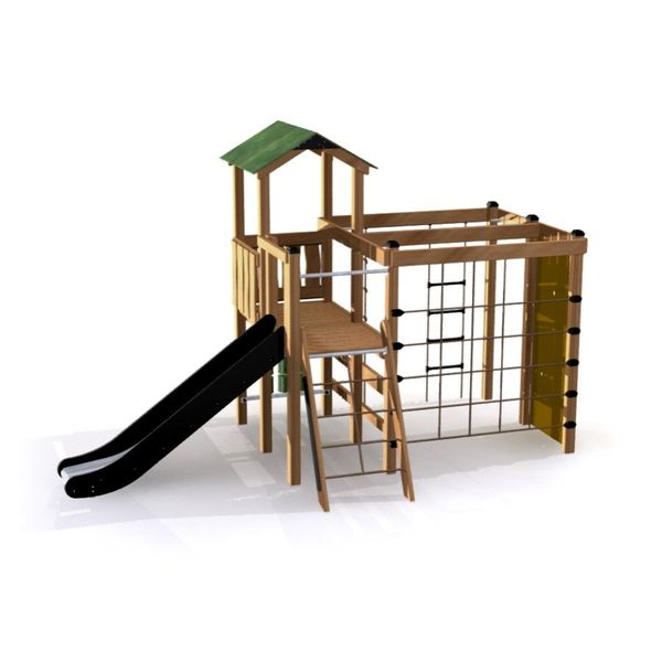 Spielgerät, Klettergerät, Schaukel, Rutsche, Kletterturm