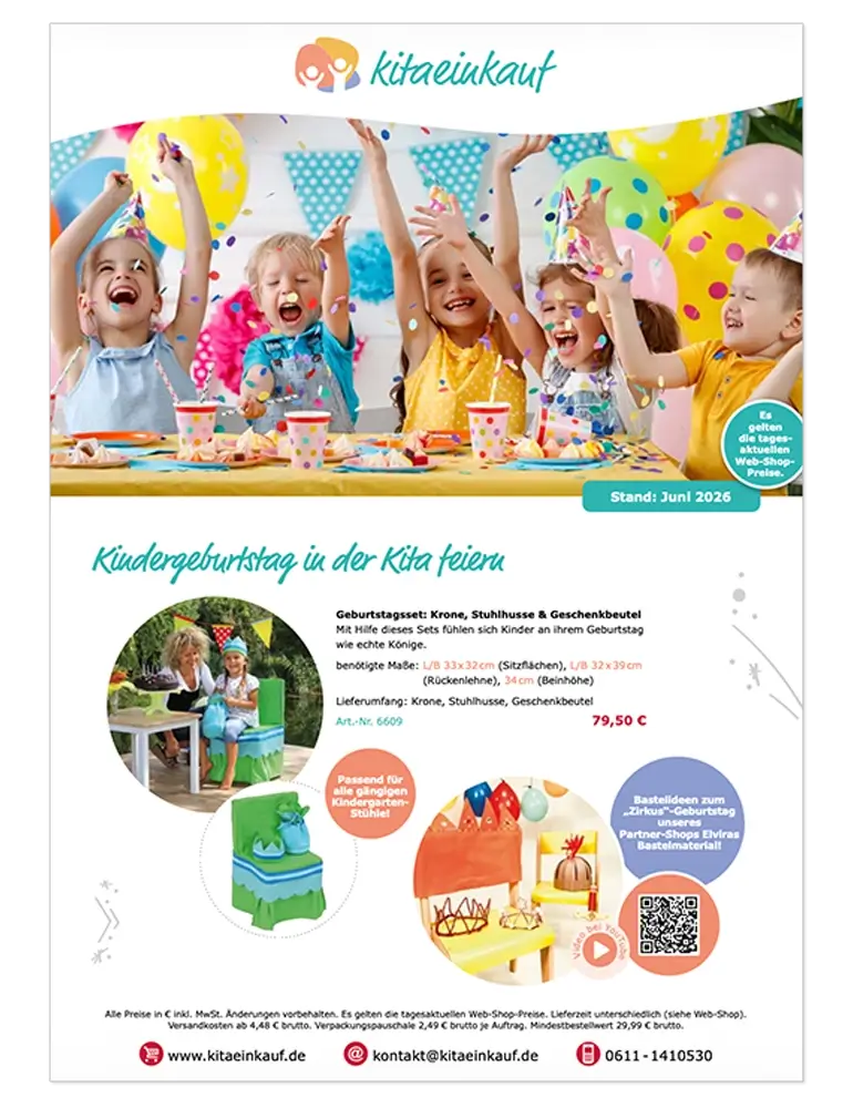 Titelseite des Kindergeburtstag-Flyers
