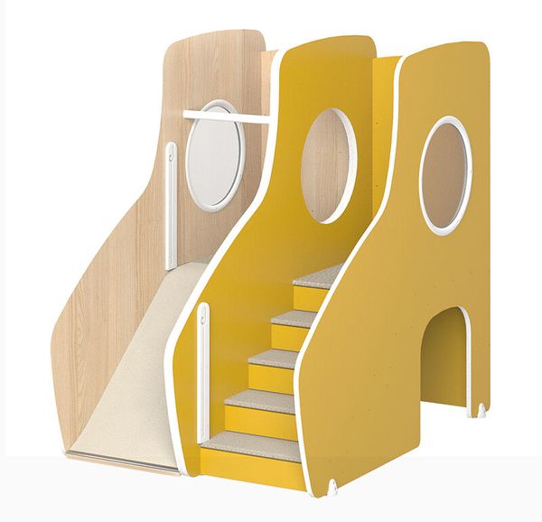 MATHOU Modulares Spielpodest mit Treppenaufstieg & Rutsche, 2-teilig, ab 18 Monate, 10 Jahre Garantie