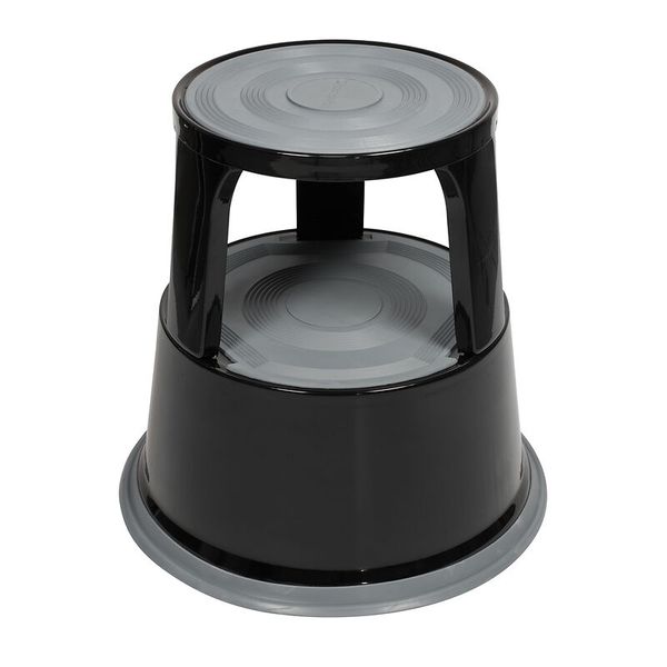 Rollhocker aus Metall, 29 cm, schwarz