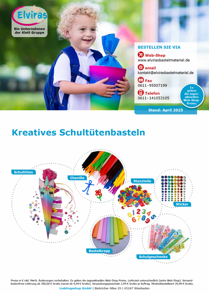 Broschüre  "Elviras Schultütenbasteln 04/25"