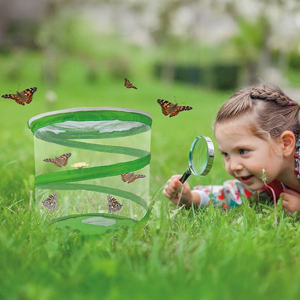 Schmetterlingnetz, Insektenschutz, Grünes Netz, Kinderaktivität, Fantasie-Experiment