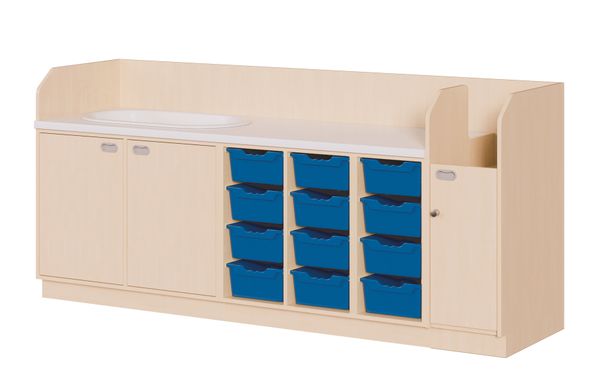 Küchenschrank, Schubladenbox, Wickelkommode, Arbeitsplattenaufsatz, Holzmöbel