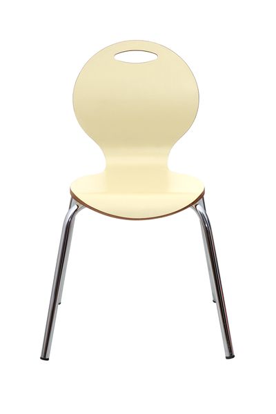 Kinderstuhl, Holzstuhl, Stuhl mit Metallbeinen, Beige Stuhl, Schlichtes Design